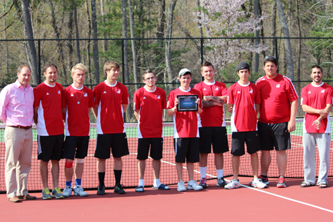 Men's Tennis Falls to Regis in NECC Finals