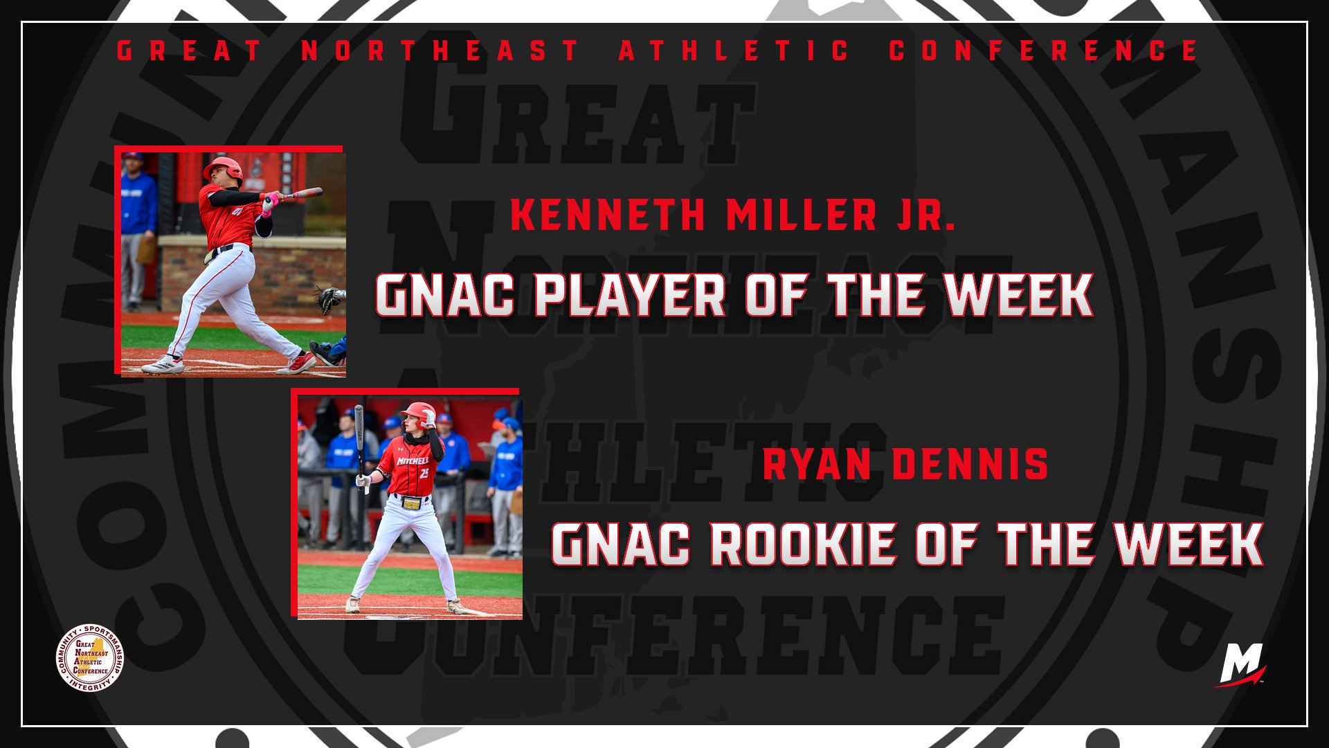 Miller Jr. & Dennis Earn GNAC Weekly Baseball Honors
