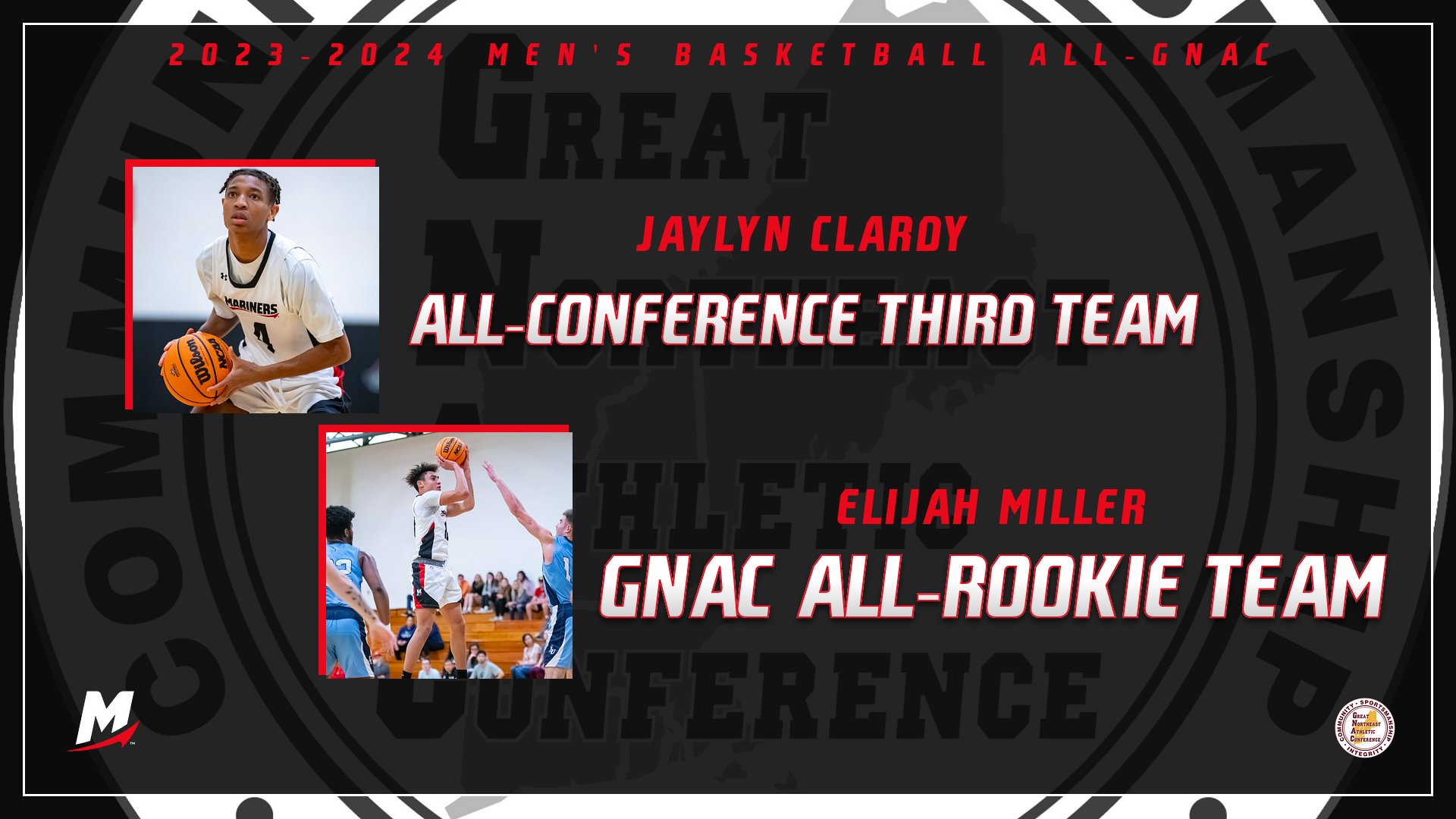 Clardy & Miller Earn All-GNAC Honors for Men&rsquo;s Basketball
