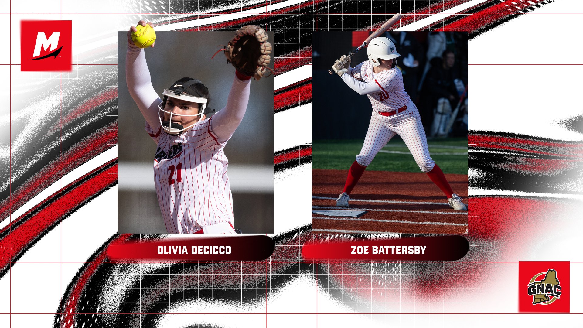 DeCicco & Battersby Named to GNAC Softball All-Conference Second Team