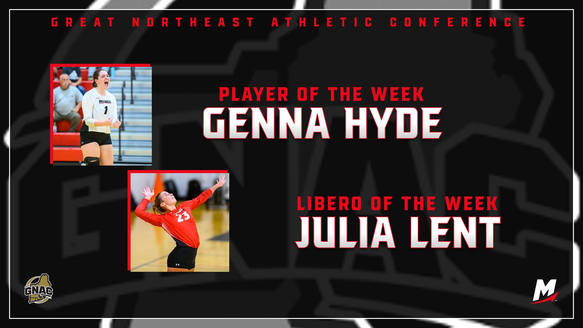 Volleyball Duo Earn Weekly GNAC Honors