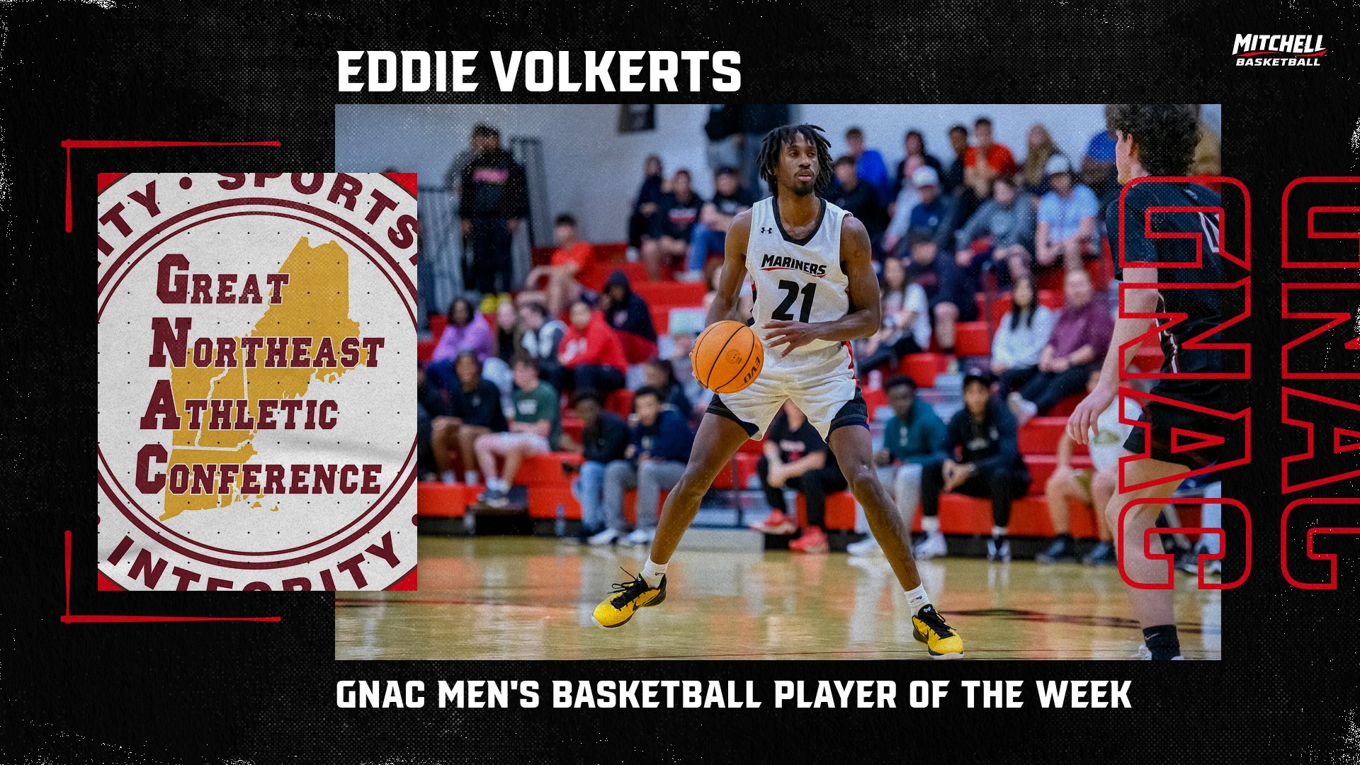 Volkerts Named GNAC Men&rsquo;s Basketball Player of the Week